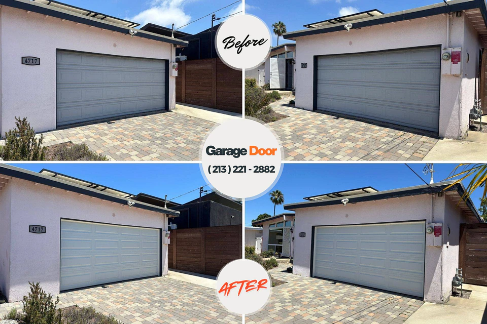 Before and after: garage door repair Prairie Heights, WA